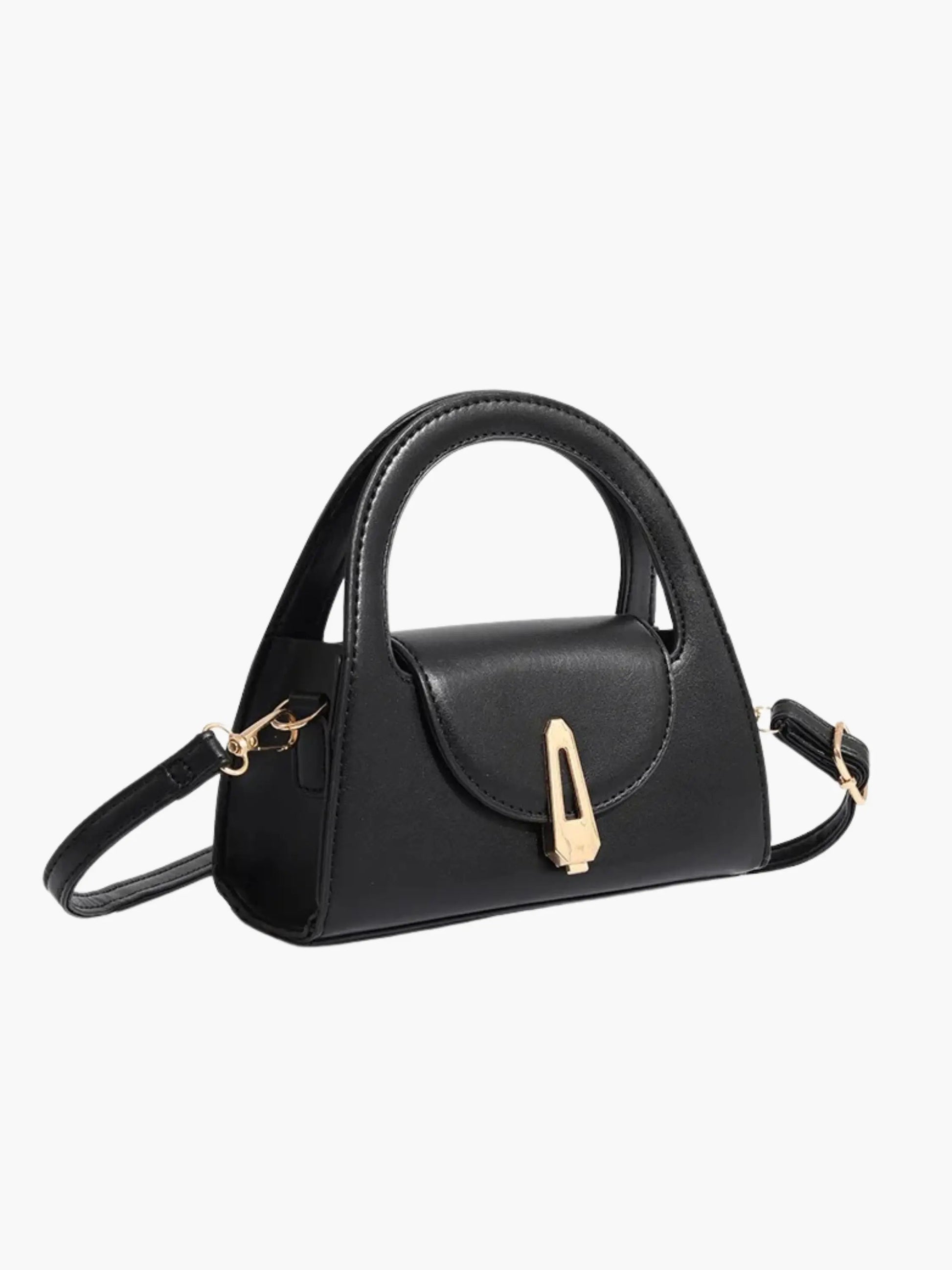 Schwarze Mini Tasche Satchel Damen Handtasche - BerlinGlamour