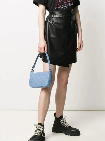 Ledertasche Umhängetasche Kroko Muster Damen