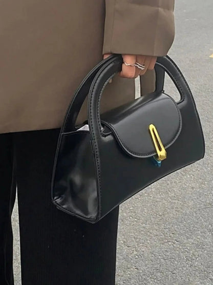 Schwarze Mini Tasche Satchel Damen Handtasche