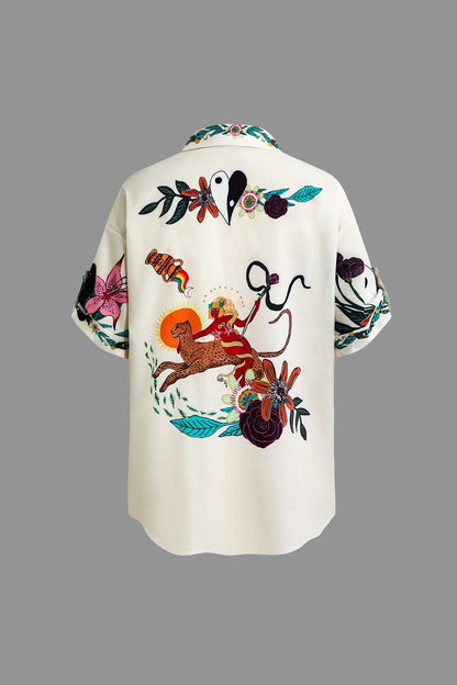 Künstlerisches Zweiteiler-Set mit Kunst-Print & Statement-Design → Kunst Zweiteiler Set Modernes Statement Design