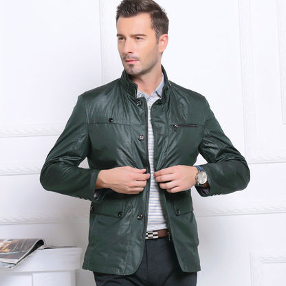 Herren Jacke Leicht Casual Mit Reißverschluss Tasche