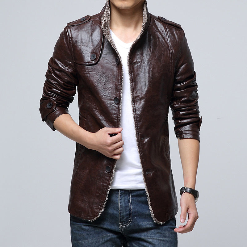 Herren Lederjacke Modern Mit Weichem Innenfutter Schwarz - BerlinGlamour