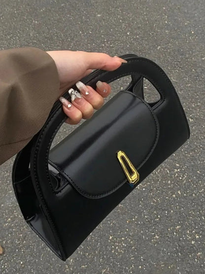Schwarze Mini Tasche Satchel Damen Handtasche