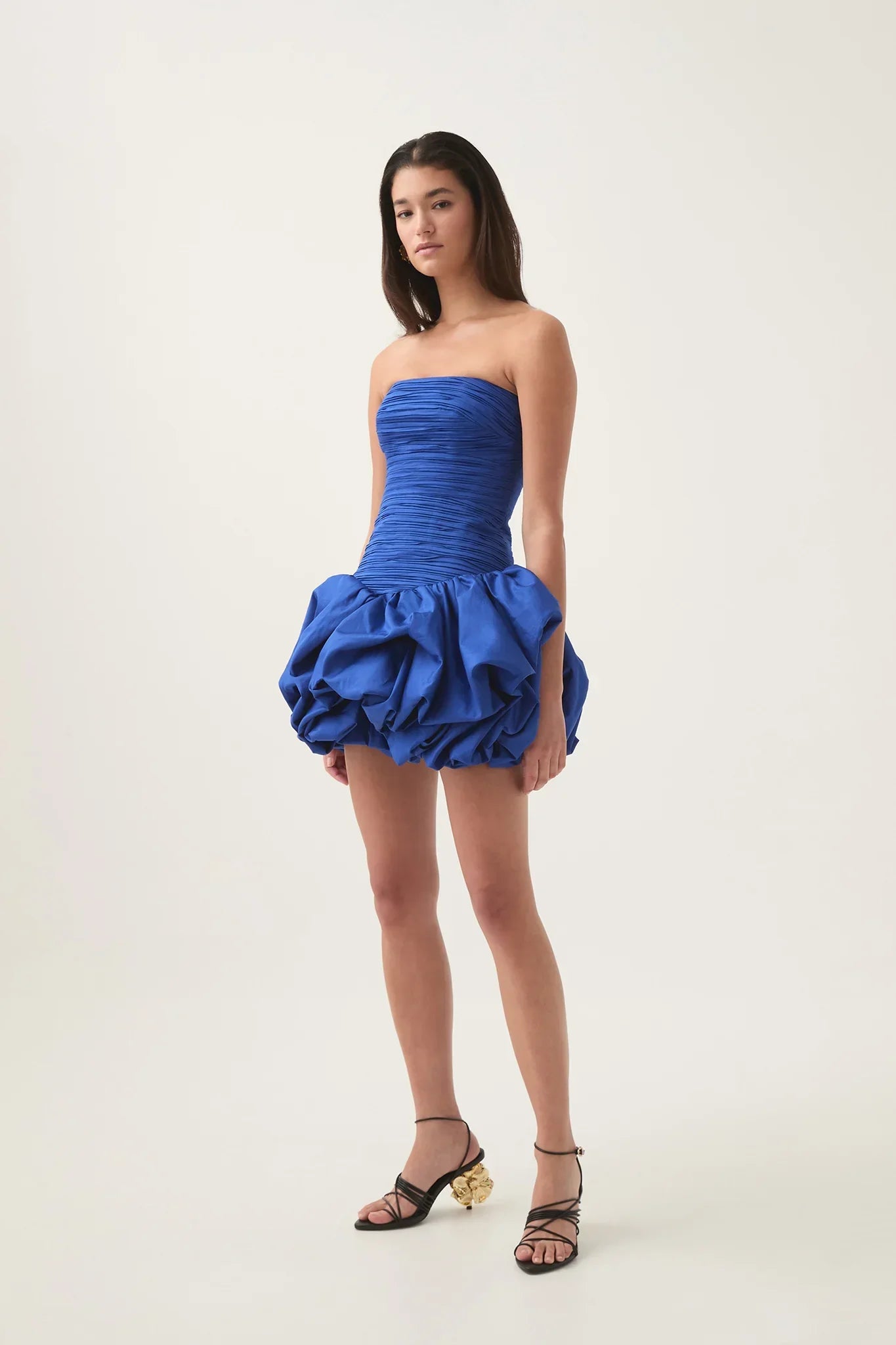 Kleid Damen Schulterfrei Floral Minikleid Sommer