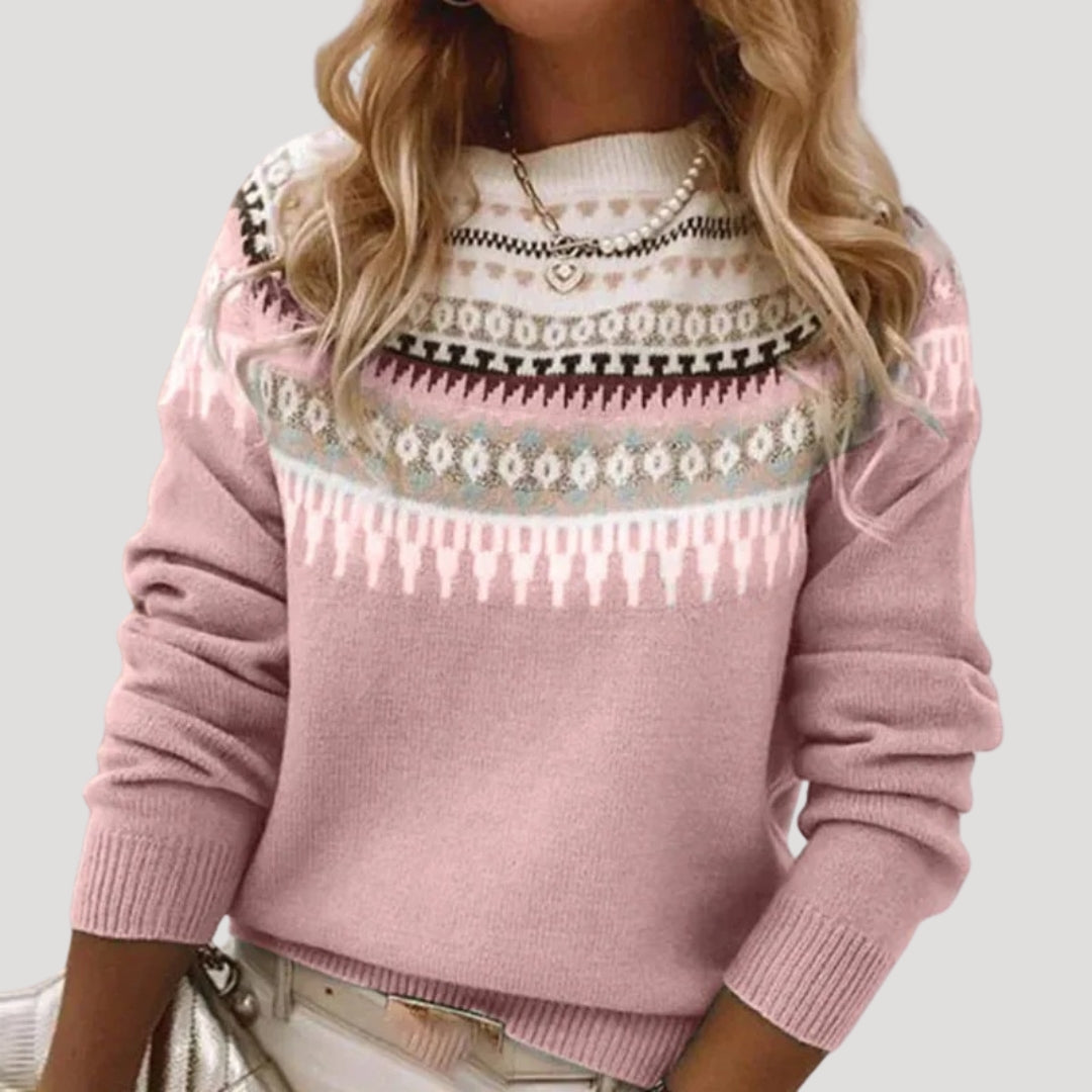 Damen Pullover Strick Fair-Isle Frühling Trendy