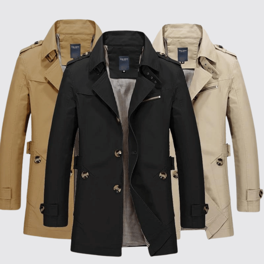 Klassischer Trenchcoat Herren Wasserabweisend Modern