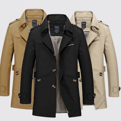 Klassischer Trenchcoat Herren Wasserabweisend Modern