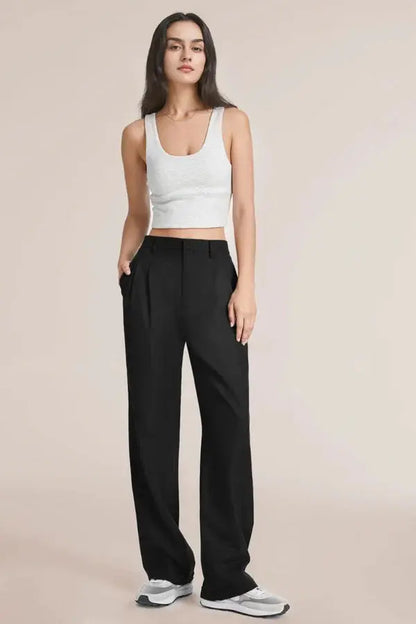 Weite Damen Hose High Waist Elegant Bequem