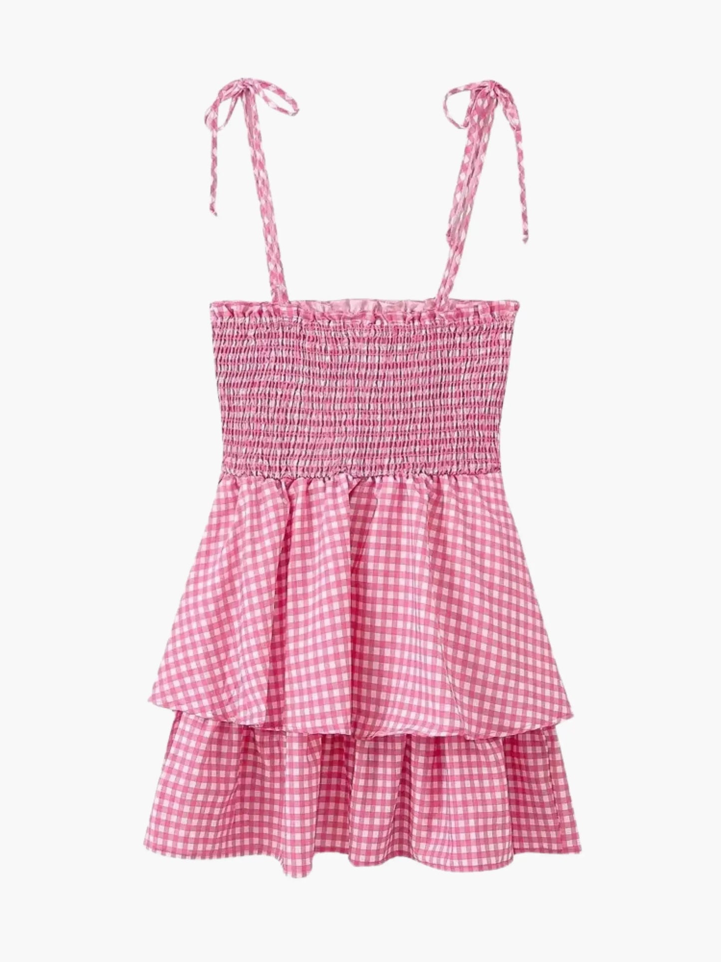 Sommerkleid Rosa Weiß Kariert Damenkleid Elegant