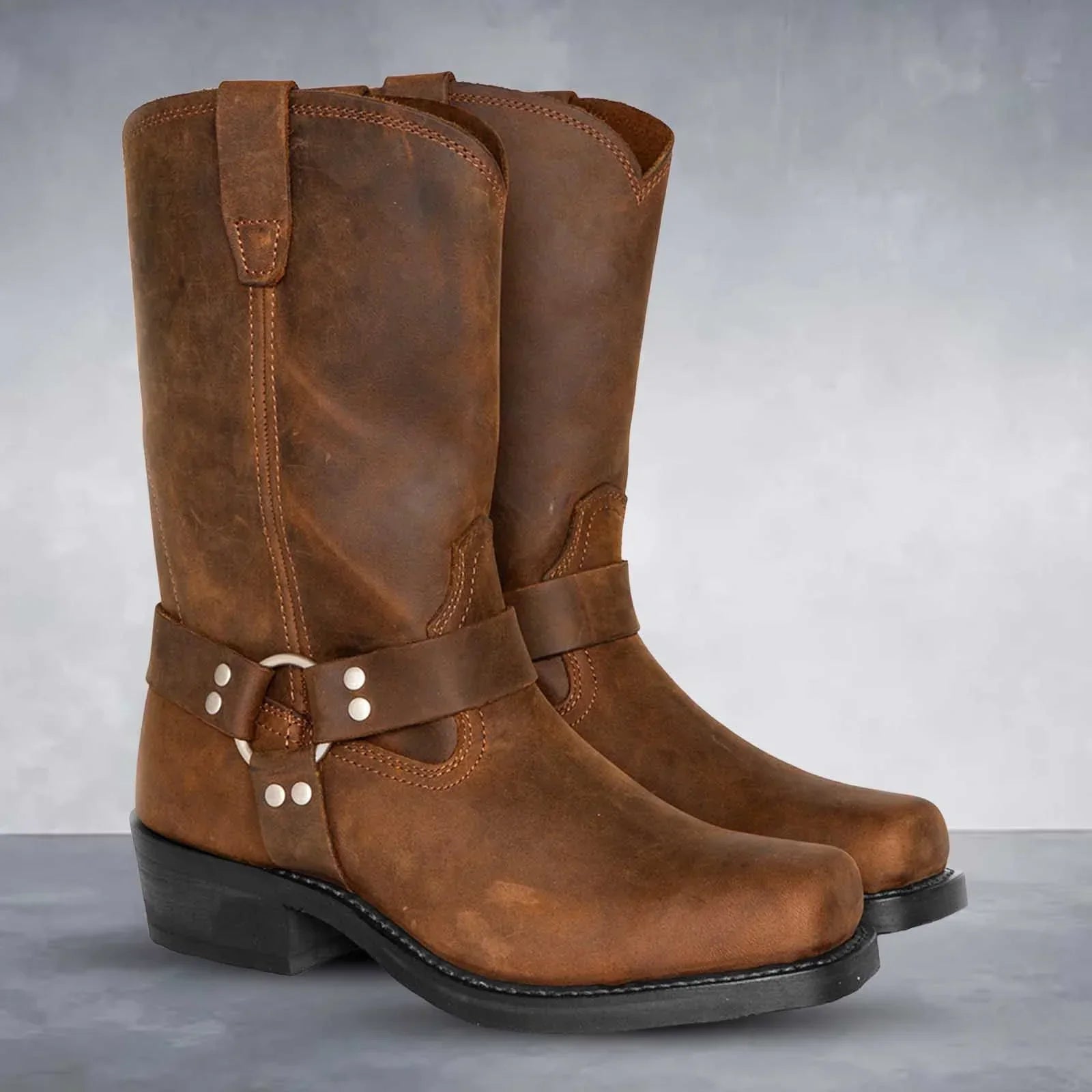 Lederstiefel Cowboystil Retro Westernstiefel Damen - BerlinGlamour