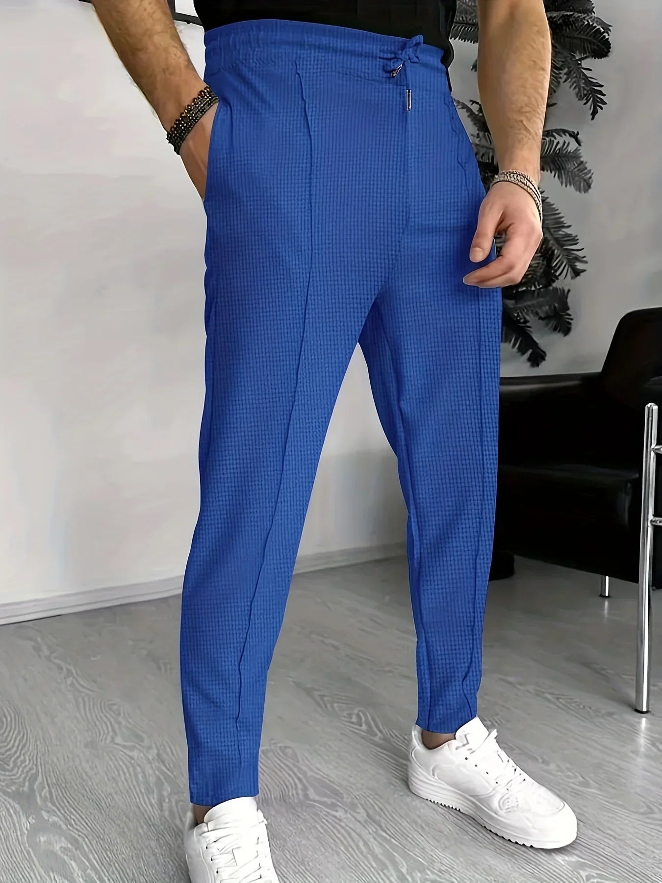 Herrenhose Slim Fit Karo Modern