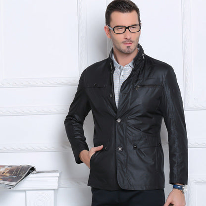 Herren Jacke Leicht Casual Mit Reißverschluss Tasche