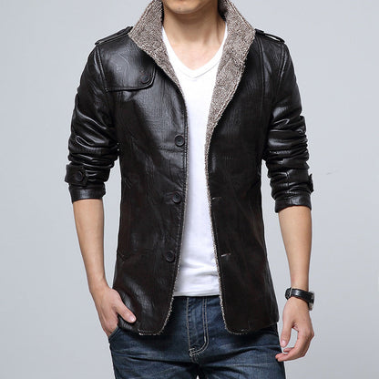 Herren Lederjacke Modern Mit Weichem Innenfutter Schwarz