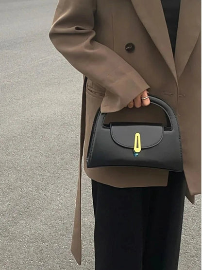 Schwarze Mini Tasche Satchel Damen Handtasche