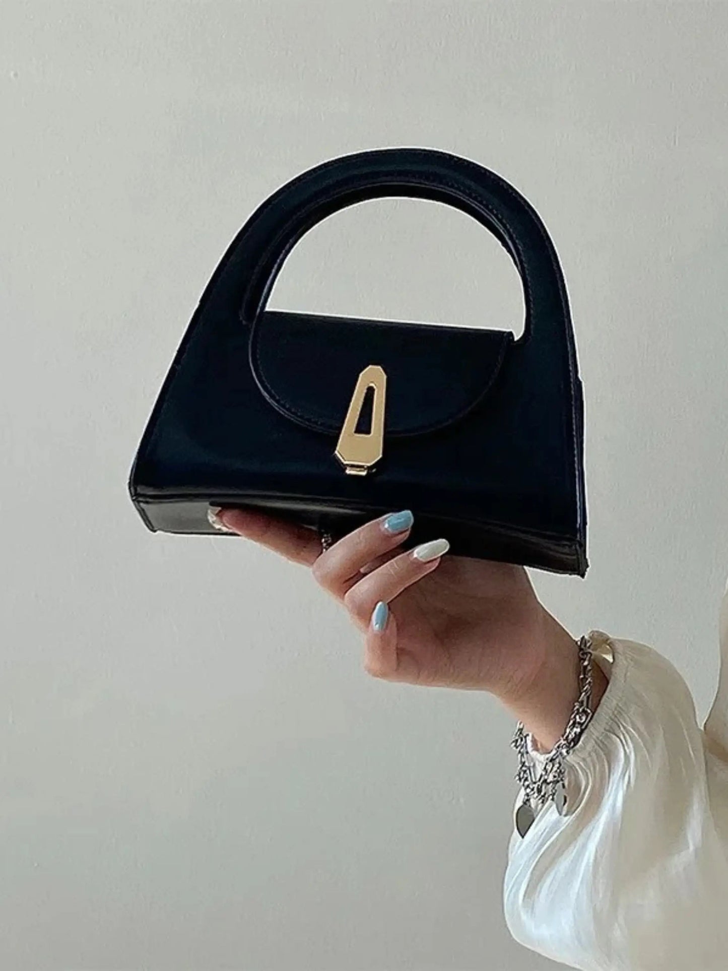 Schwarze Mini Tasche Satchel Damen Handtasche