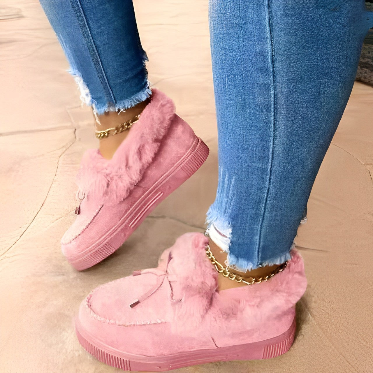 Robuste Baumwollsamt-Schnürstiefel Jolie