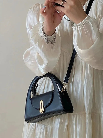 Schwarze Mini Tasche Satchel Damen Handtasche