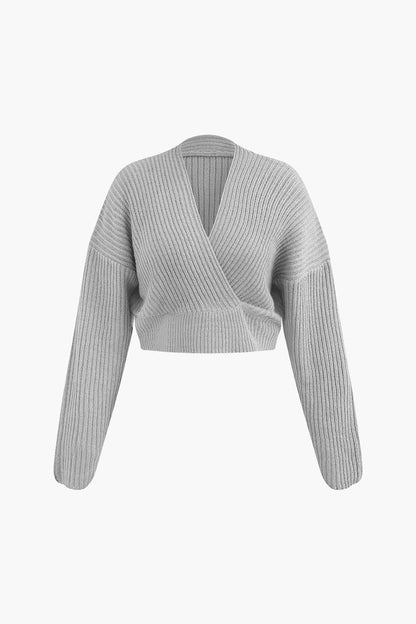 Klara | Damen Strick-Set Wickel-Oberteil Bleistiftrock Eleganz