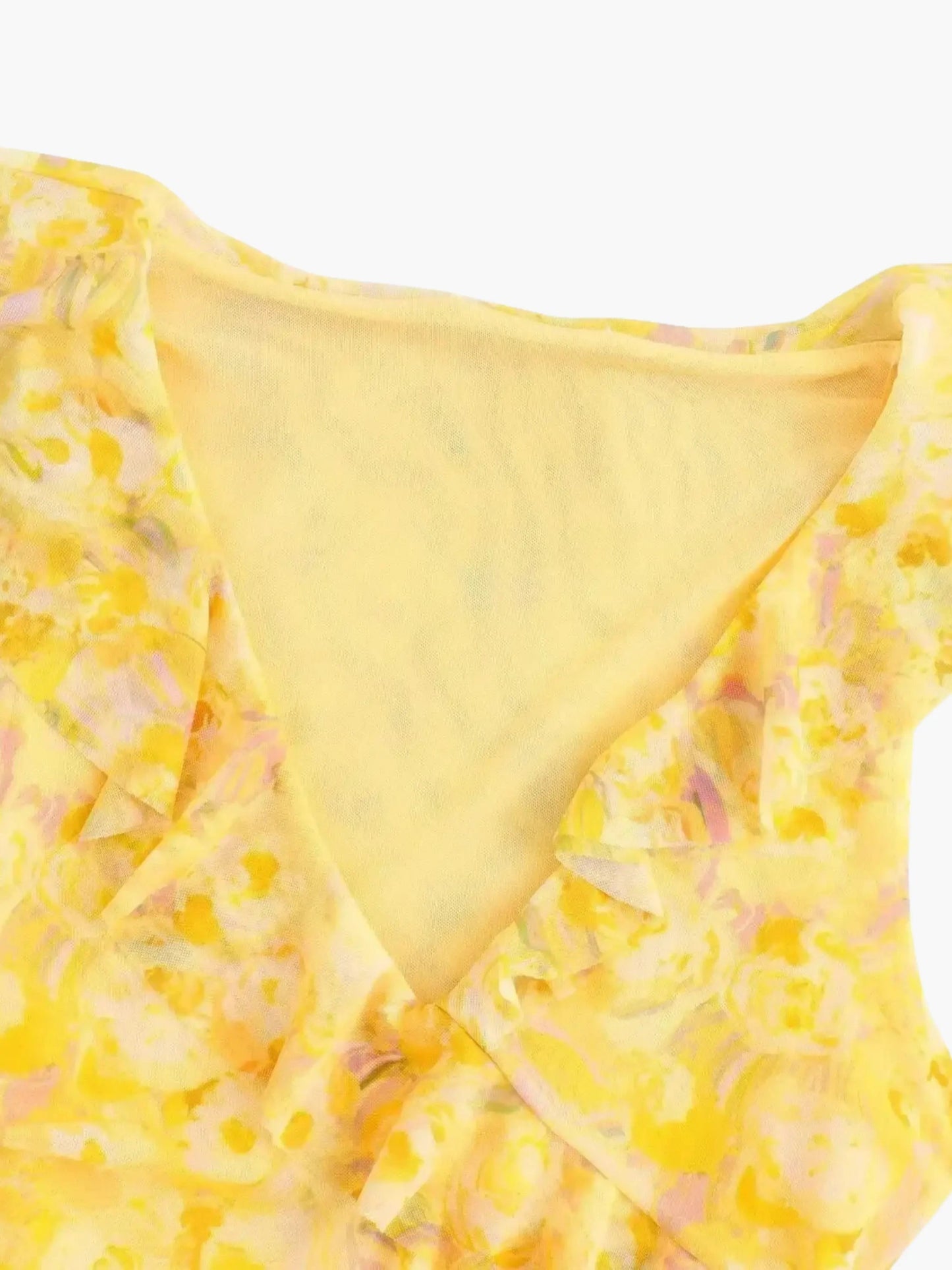 Sommerkleid Geblümt Rüschen Minikleid Frauen