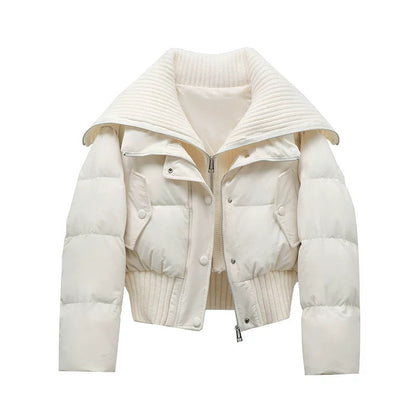 Damen Pufferjacke Oversized Warm mit Hochem Kragen - BerlinGlamour