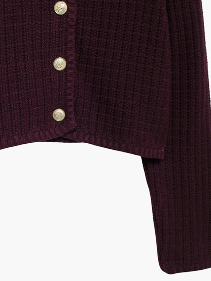 Strickjacke Damen Strukturiert mit Goldenen Knöpfen