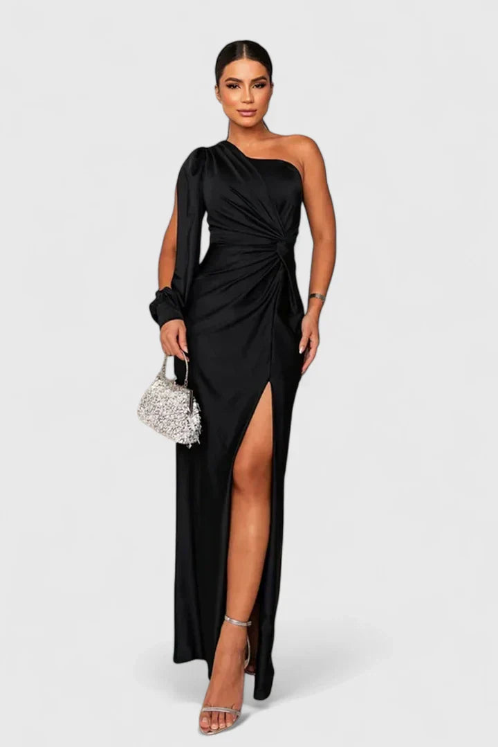 Elegantes Damen Abendkleid Einerschulter Raffung