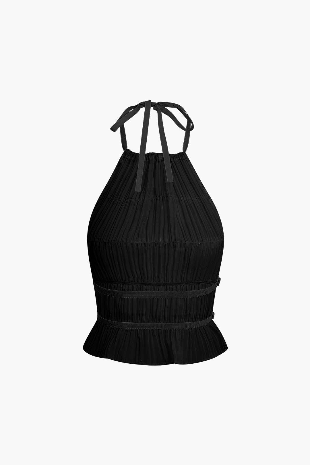 Frauen Zweiteiler Set Plissee Top Maxirock Romantisch