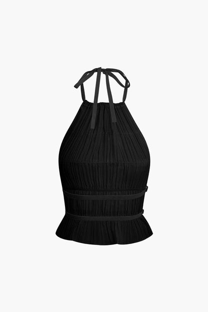 Frauen Zweiteiler Set Plissee Top Maxirock Romantisch