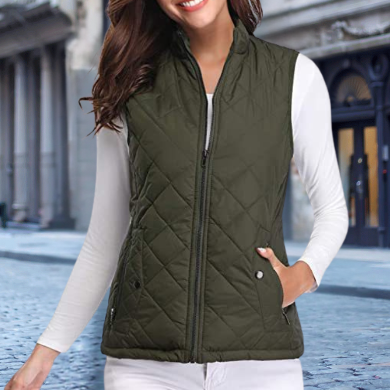 Damen Steppjacke Elegant mit Reißverschluss