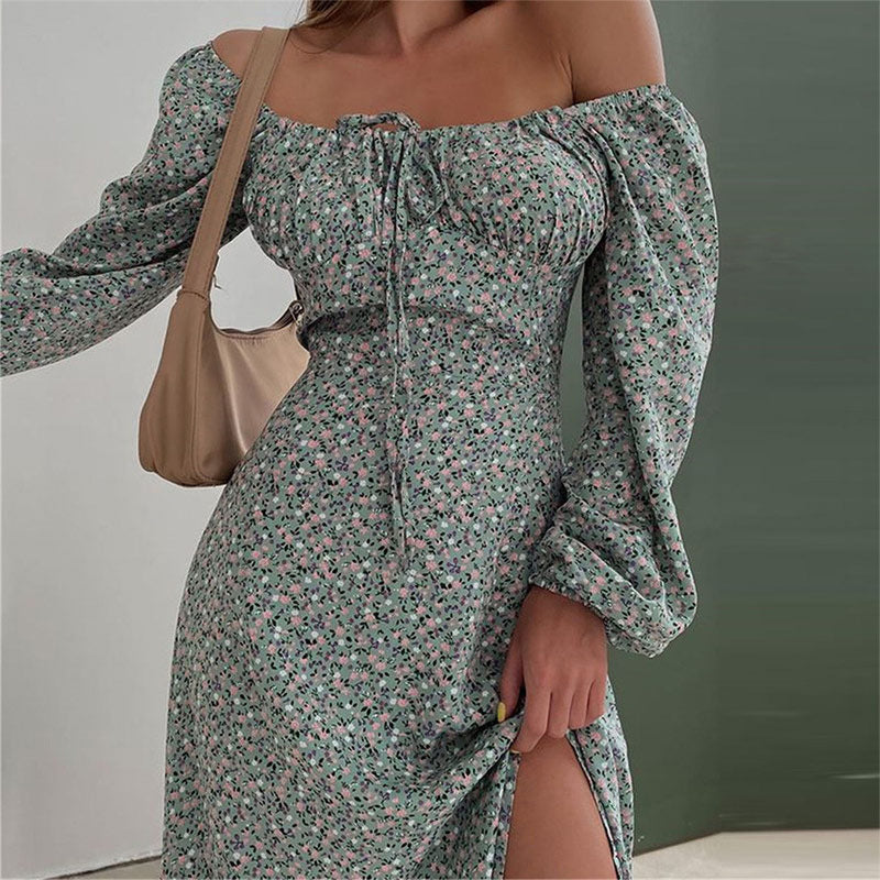 BerlinGlamour bedrucktes Kleid mit offener Schulter