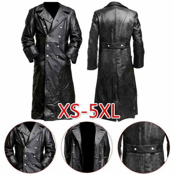 Langer Ledermantel Schwarz Elegant Damen - BerlinGlamour
