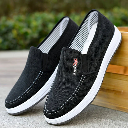 Herren Segeltuchschuhe Slip On Bequem Leicht
