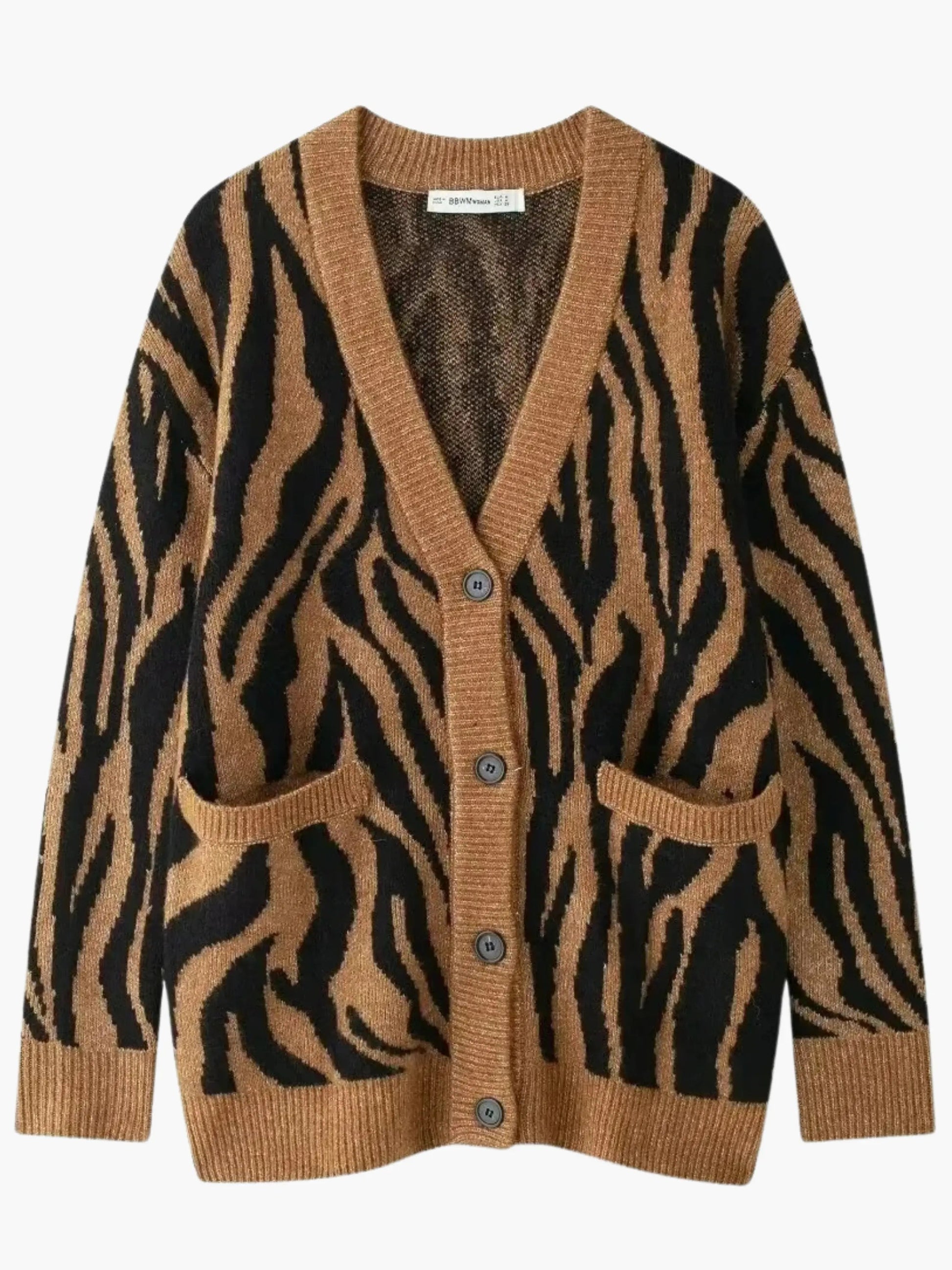 Zebra Strickpulli Frauen Gestreift Warm - BerlinGlamour