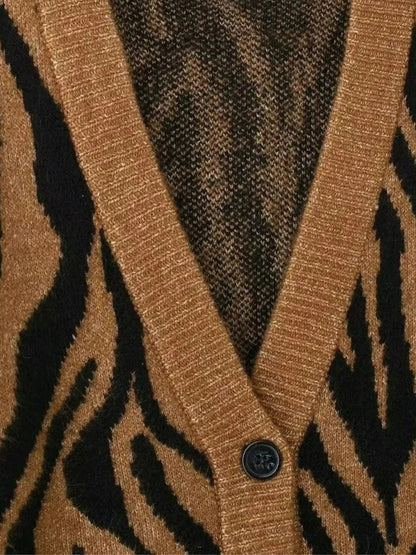 Zebra Strickpulli Frauen Gestreift Warm