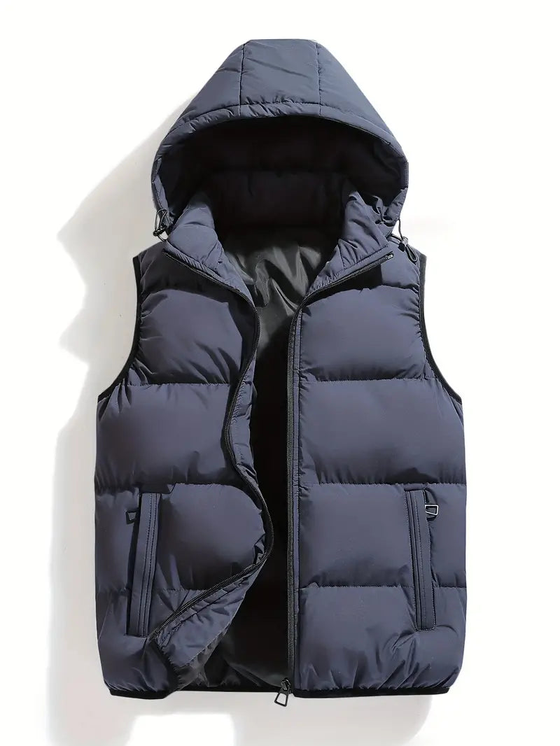 Herren Steppweste Leicht Körperwärmer Winterjacke Mit Kapuze