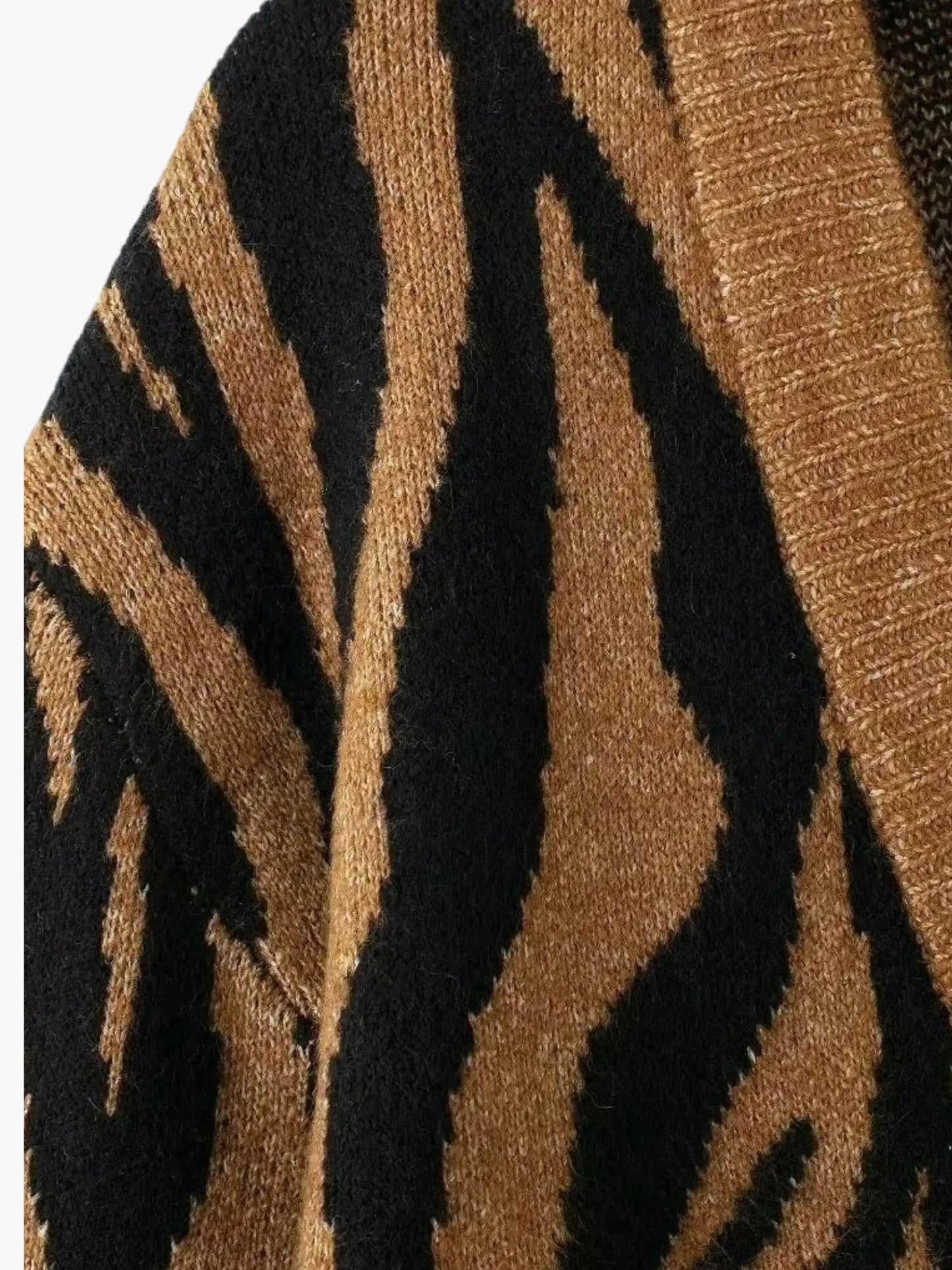 Zebra Strickpulli Frauen Gestreift Warm
