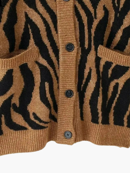 Zebra Strickpulli Frauen Gestreift Warm