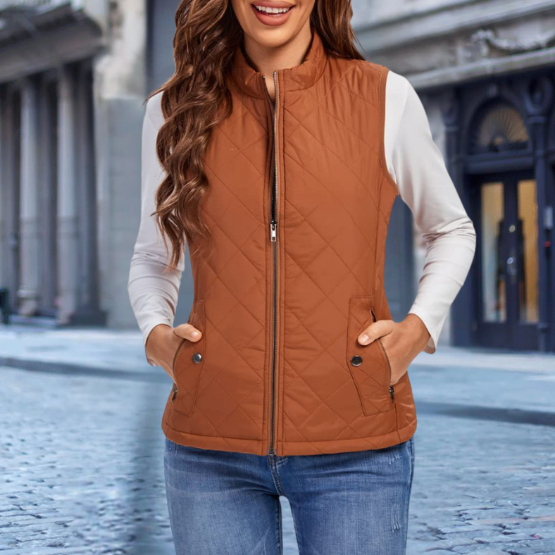 Damen Steppjacke Elegant mit Reißverschluss