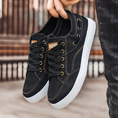 Skate-Schuhe Herren Segeltuch Sneaker Mode Schwarz