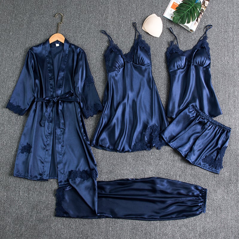 Elegantes Satin Nachthemd Set Damen