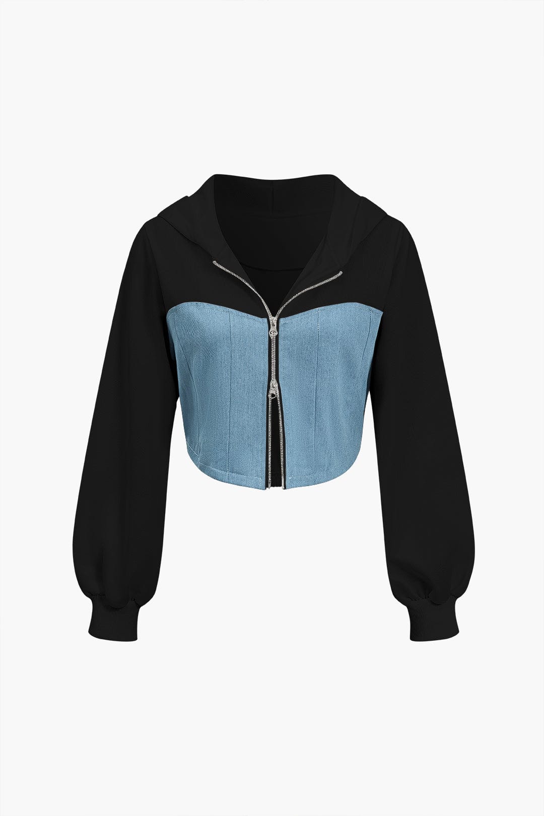Sportliches Zweiteiler-Set Denim Look Frauen