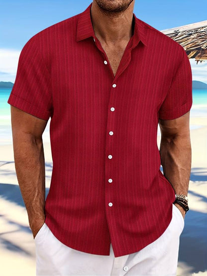 Sommerhemd Kurzärmelig Gestreift Relaxed Fit