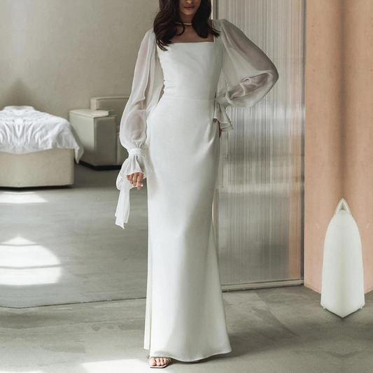 Elegantes Damen Kleid Schulterfrei Lang für Hochzeitsgäste - BerlinGlamour