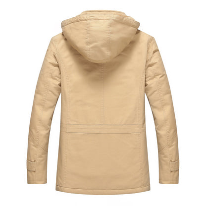 Herren Outdoor-Jacke Warm mit Fleecefutter und Kapuze