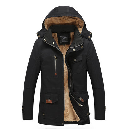 Herren Outdoor-Jacke Warm mit Fleecefutter und Kapuze - BerlinGlamour