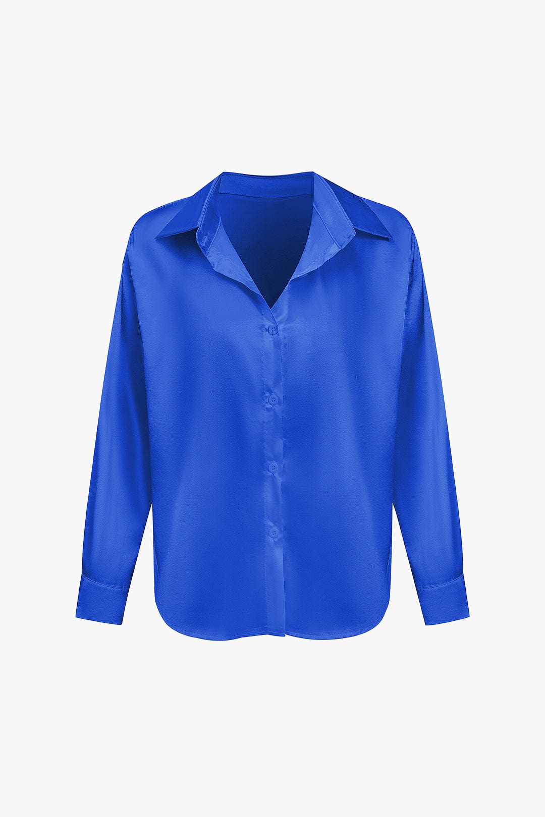 Elegante Bluse Langarm Seiden-Satin Damenbluse