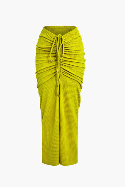 Zweiteiliges Set Raffung Frauen Bekleidung