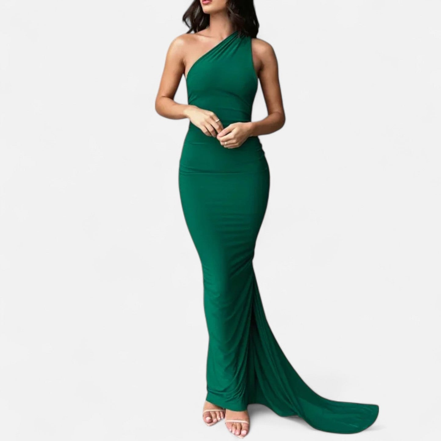 Damen Maxikleid Ein Schulter Neckholder Sommerkleid