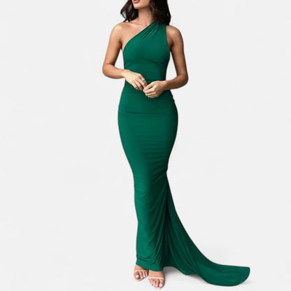 Damen Maxikleid Ein Schulter Neckholder Sommerkleid