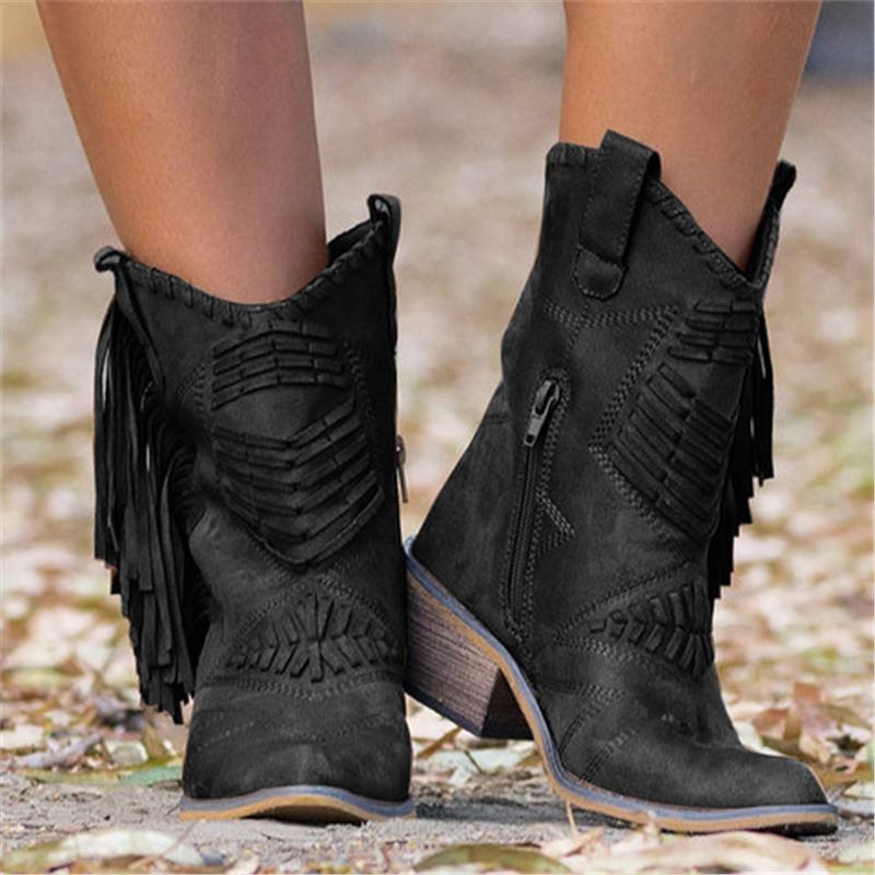Damen Stiefel Fransen Schuh Heidi Chic - BerlinGlamour